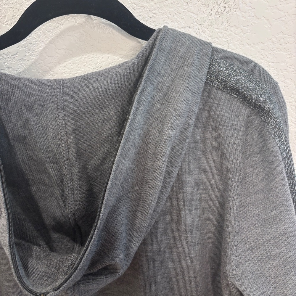 Akris Punto Women’s Wool Half Zip Glitter Pullover Sweatshirt 6 - Picture 7 of 7